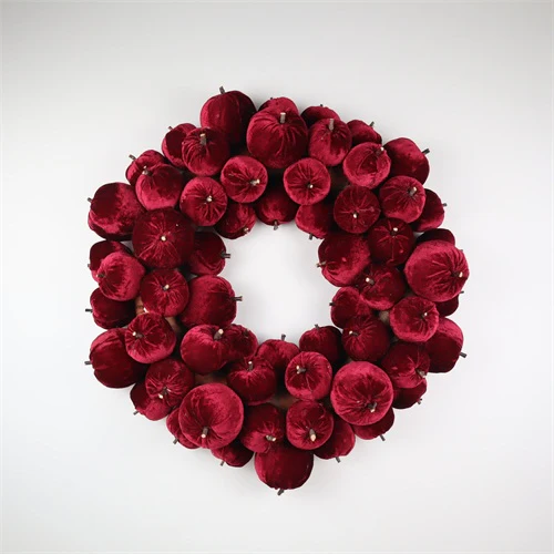 56X56X12CM Burgundy Pumpkin Wreath