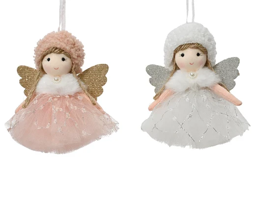 Angel polyester organza skirt with hat 2col orted L.10cm x W.3cm x H.11cm