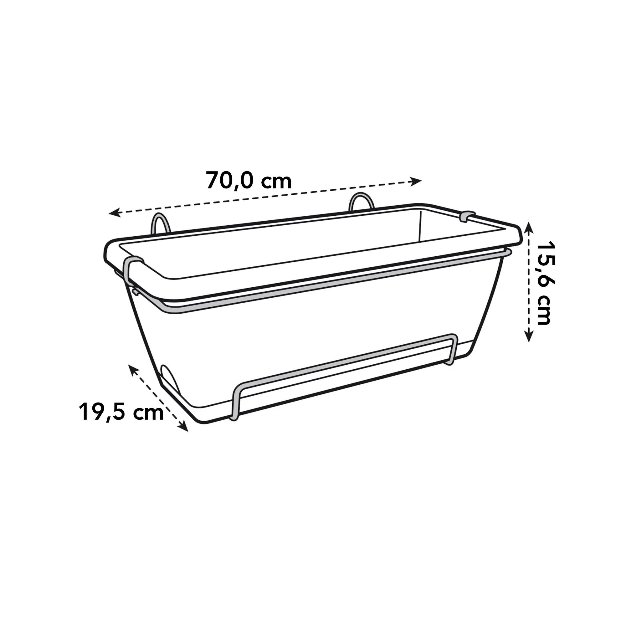 barcelona trough anthracite 70cm - Image 5