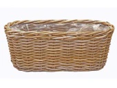 BASKET OVAL RATTEN GREY Ø50 x 20 H20cm