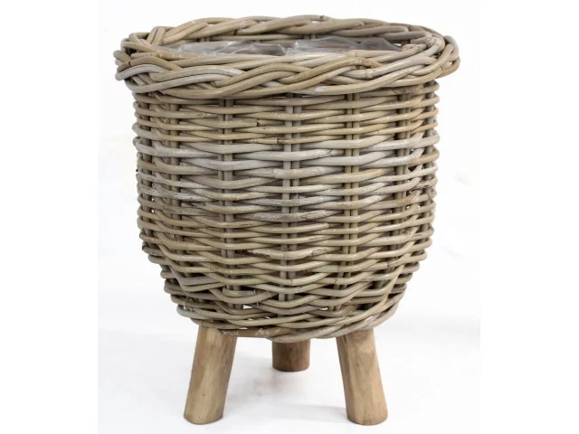 Baskety on Legs Rattan Grey Ø41 H54cm