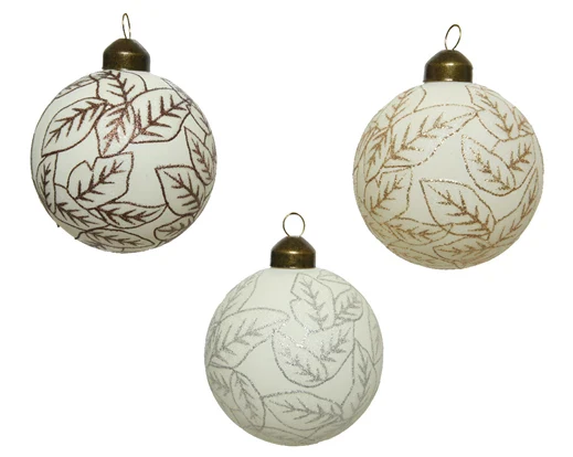 Bauble glass silver inside w matt diacm