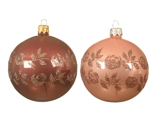 Baubles glass enamel flower leaf border 2col ass