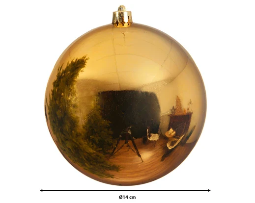 Baubles polystyrene shiny light gold D.14cm - Image 3