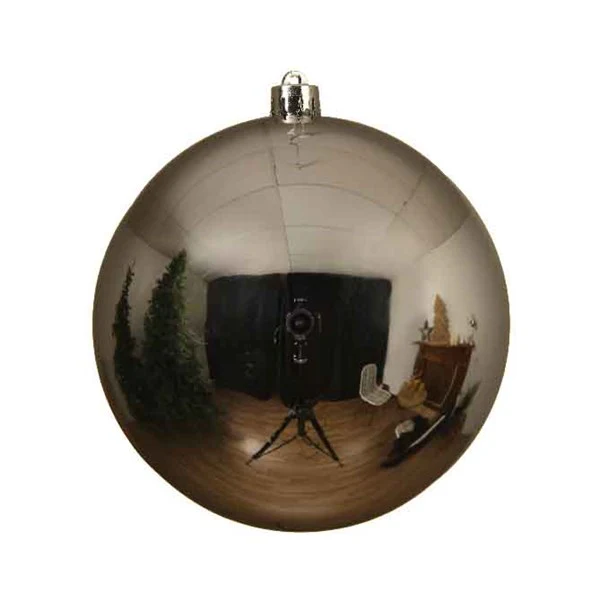 Baubles polystyrene shiny silver D.25cm