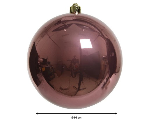 Baubles shatterproof shiny velvet pink 14cm - Image 3