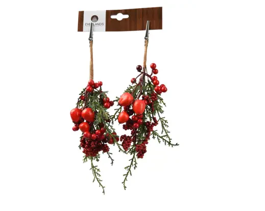 Big berry clip red berries indoor green/red L.5cm x W.7cm x H.25cm - Image 2
