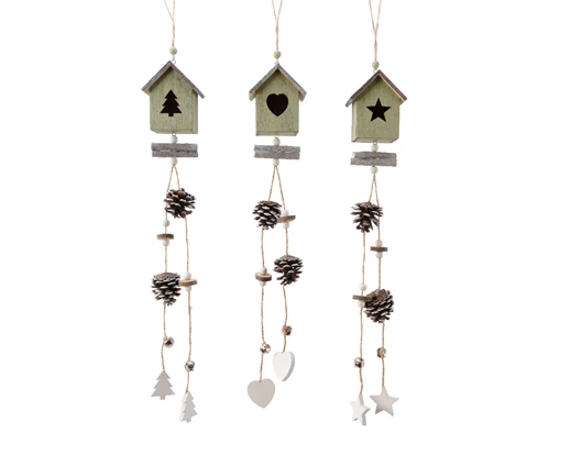 Birdhouse plywood with bell with plywood figure with stick