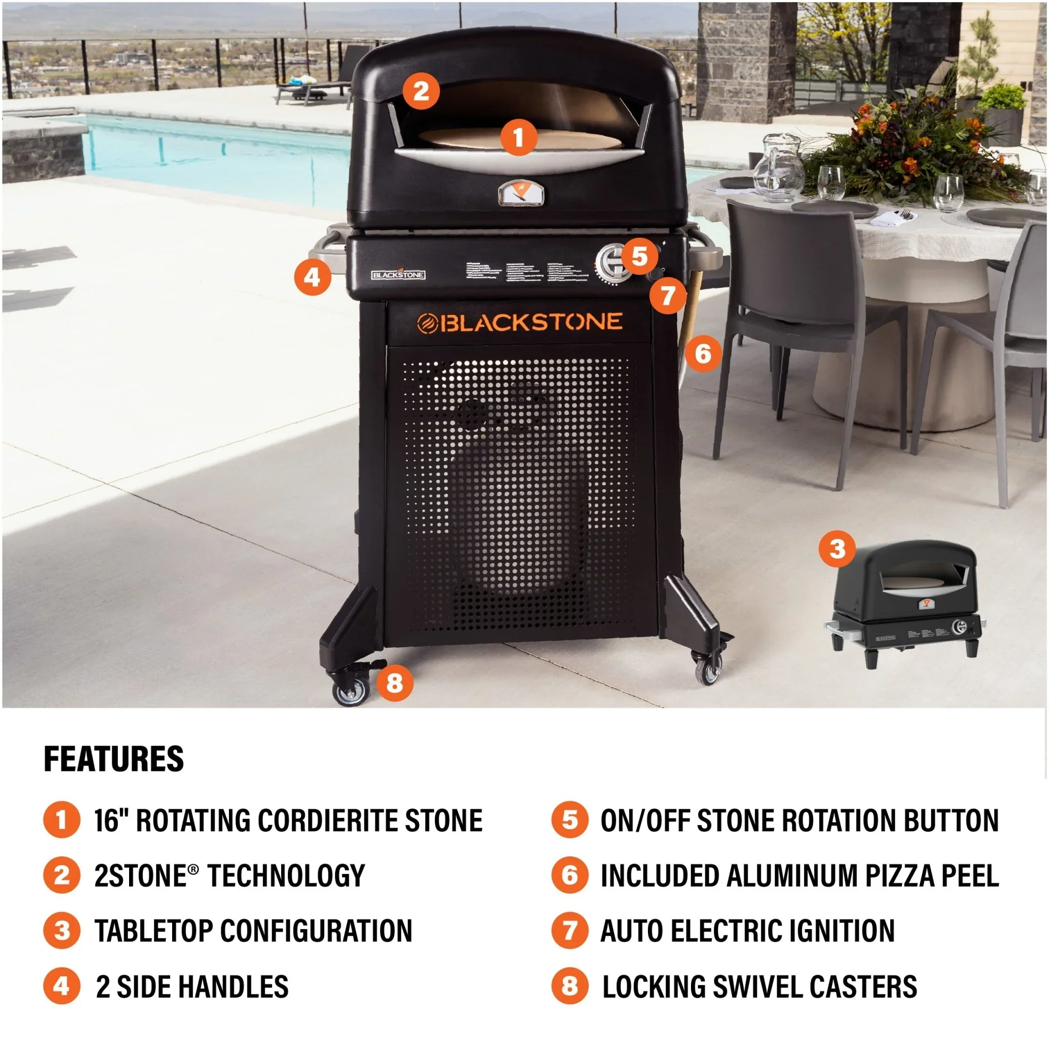 Blackstone  Blackstone Pizza Oven w/ Mobile Cart - Low Pressure Only - Image 7