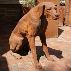 Cast Iron Sitting Rhodesian Ridgeback Statue - Image 2