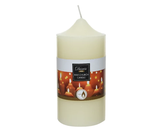 Church candle paraffin ivory D.7.5cm x H.15cm