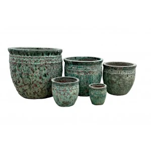 Coin Planter Pot Green Ø45 H43