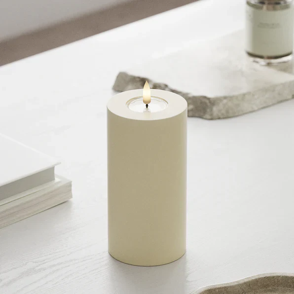 Cream LED Candle 7.5 x 15 cm