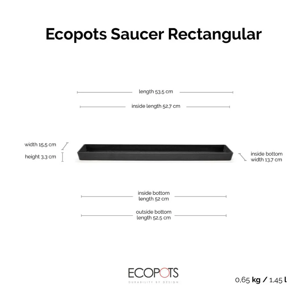 Dark Grey Saucer Rectangular 55 - Image 3