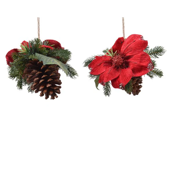 deco hanger velvet flower 2ass green/colour(s)