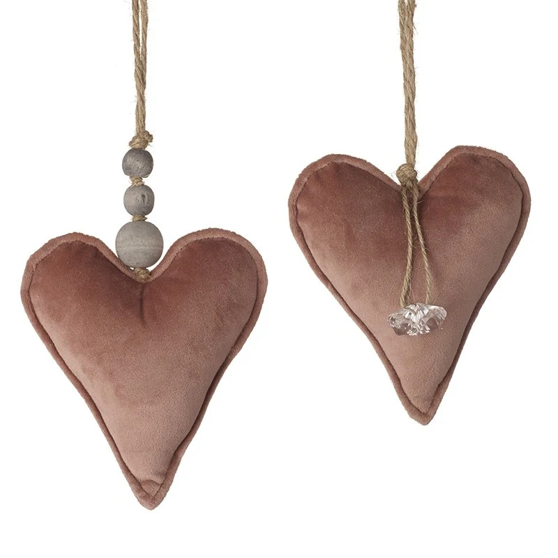 FABRIC HANGING HEART MIX