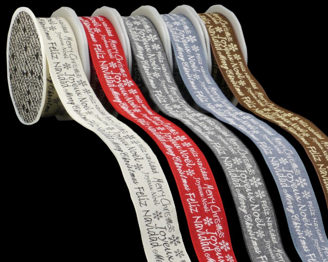 Feliz Navidad  blue 38mm per metre