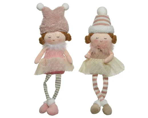 Figure polyester w fur w hat pink/colour(s) L.12cm x W.7cm x H.49cm