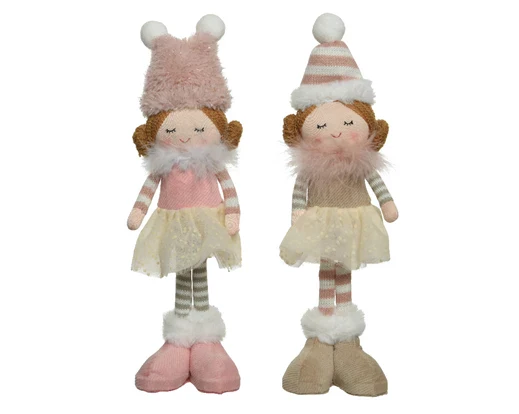 Figure polyester w fur w hat pink/colour(s) L.9cm x W.8cm x H.35cm