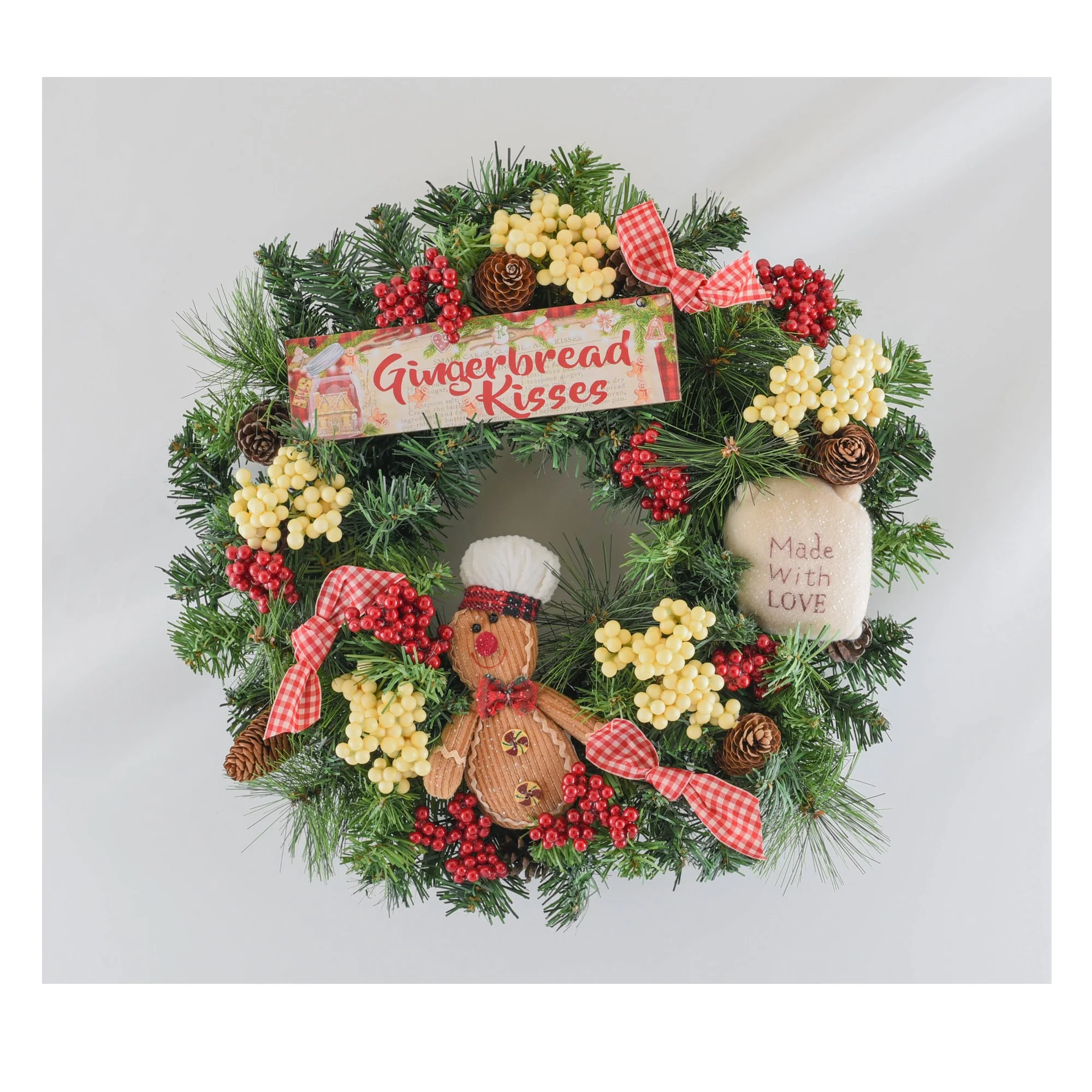 GINGERBREAD SMALL WREATH 40x40x15 cm
