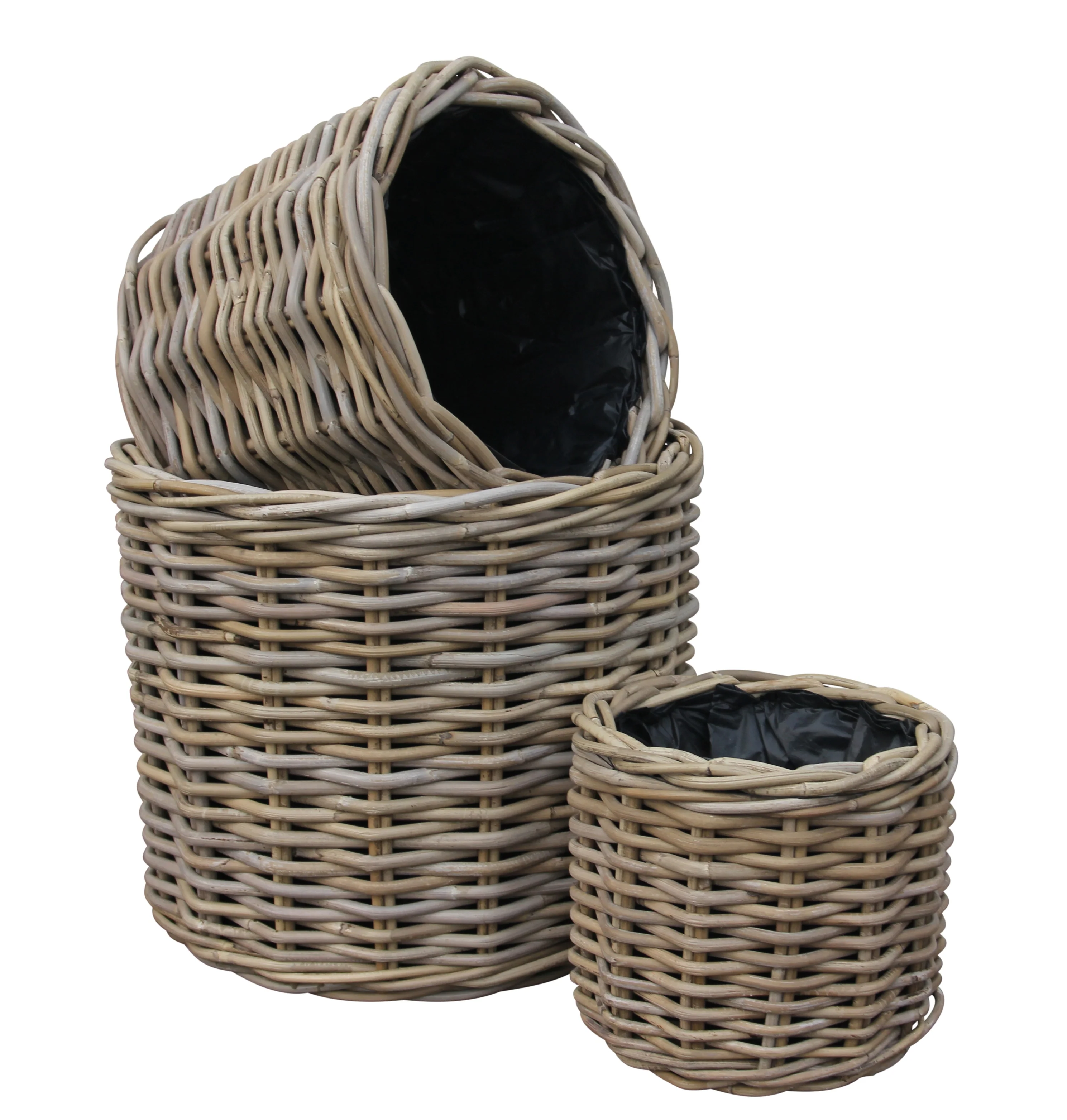 GLENWEAVE ROUND PLANTER WITH PLASTIC LINER L