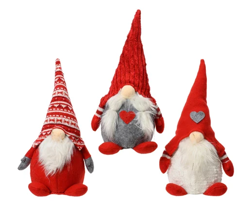 Gnome polyester red L.14cm x W.12cm x H.30cm