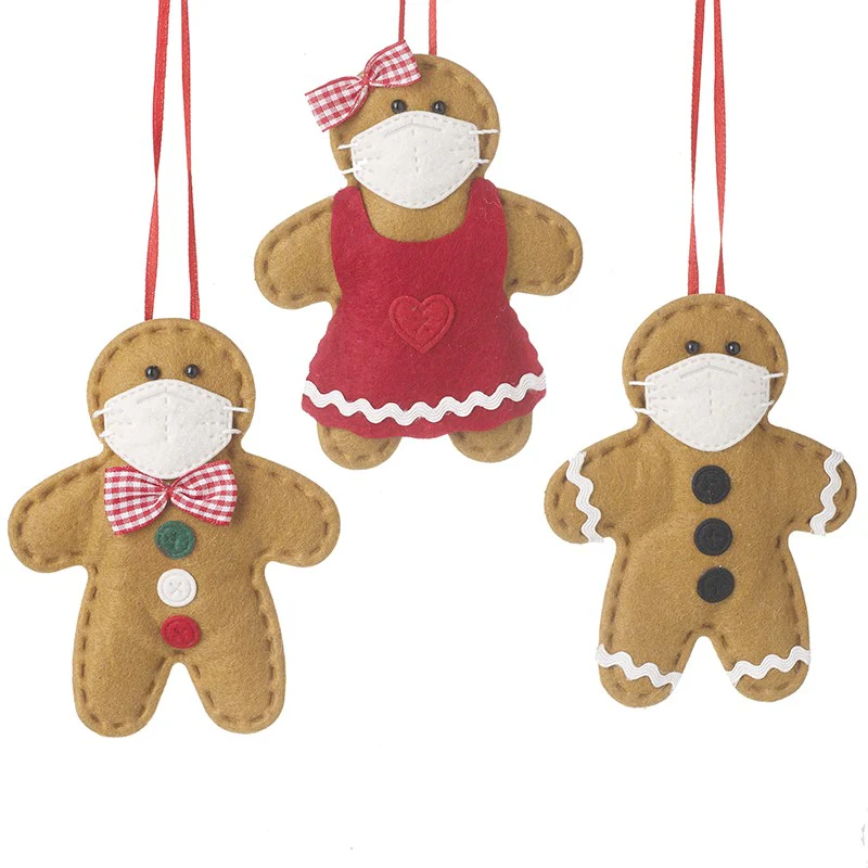 HANGING GINGERBREAD MEN FACE COVERINGS