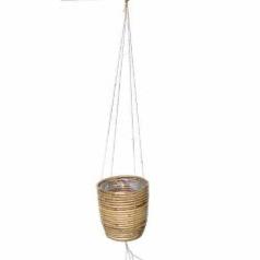 Hanging Pot Stripe Grey  Ø20 H19cm
