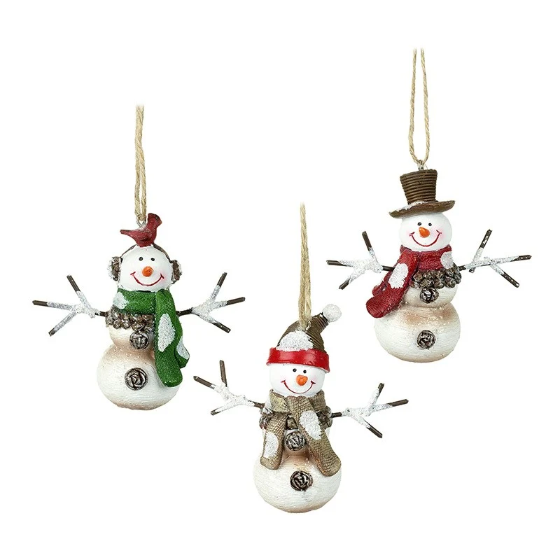 HANGING SNOWMEN WITH HATS & EARMUFFS