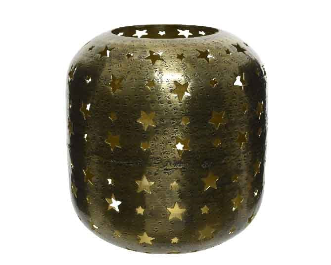 iron lantern w star cutoutdia15x19cm