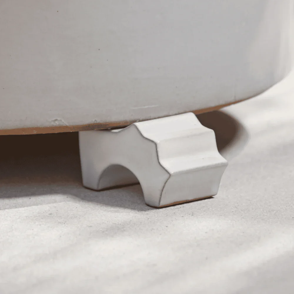 Large Glazed Cream Potfeet Pack of 3
