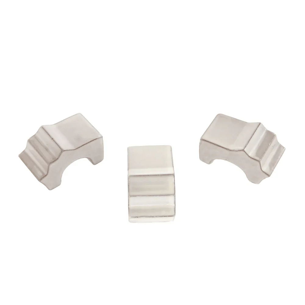 Large Glazed Cream Potfeet Pack of 3 - Image 2