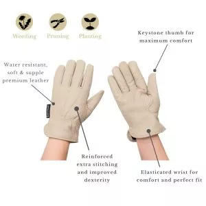 Leather Water Resistant KS Gloves Mens M - Image 2