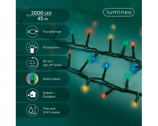 LED compact twinkle lights GB green/multi Colour 4500cm-2000L - Image 2