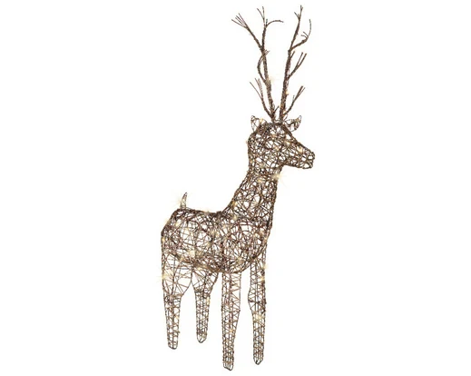 LED deer gb wicker deer steady outdoor brown/warm white L.24cm x W.60cm x H.104cm - Image 2