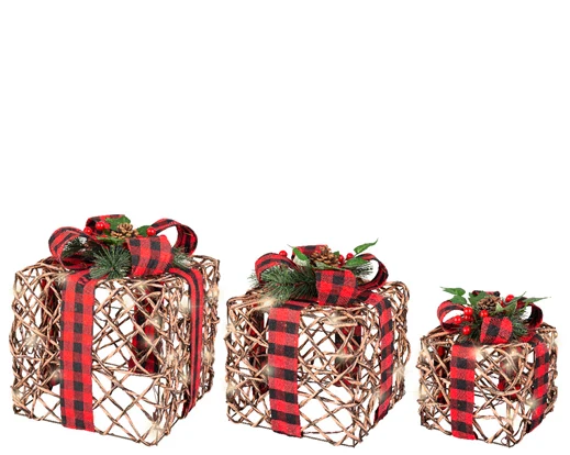 LED giftbox rattan steady BO indoor brown/warm white L - Image 3