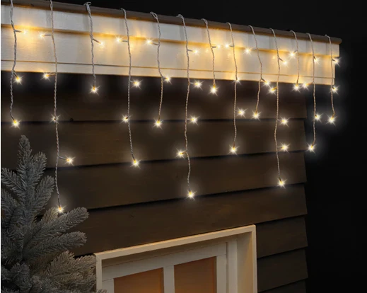 LED icicle lights 10 function  L1180cm Warm White - Image 3