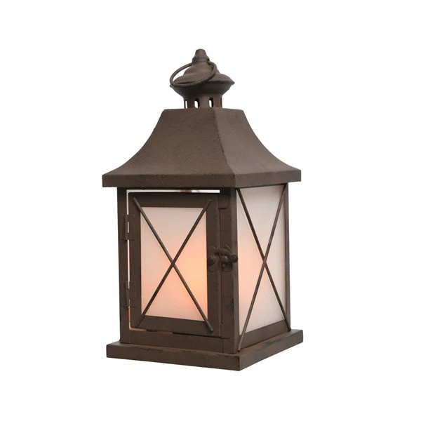 LED metal lantern ind bo
 18x18x40cm-17L flame