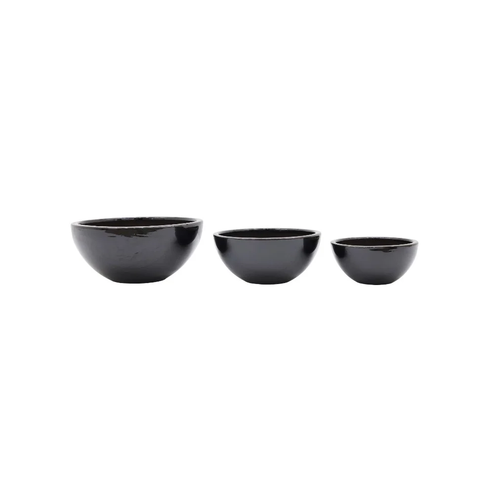 LOW BOWL PLANTER Black D25H12