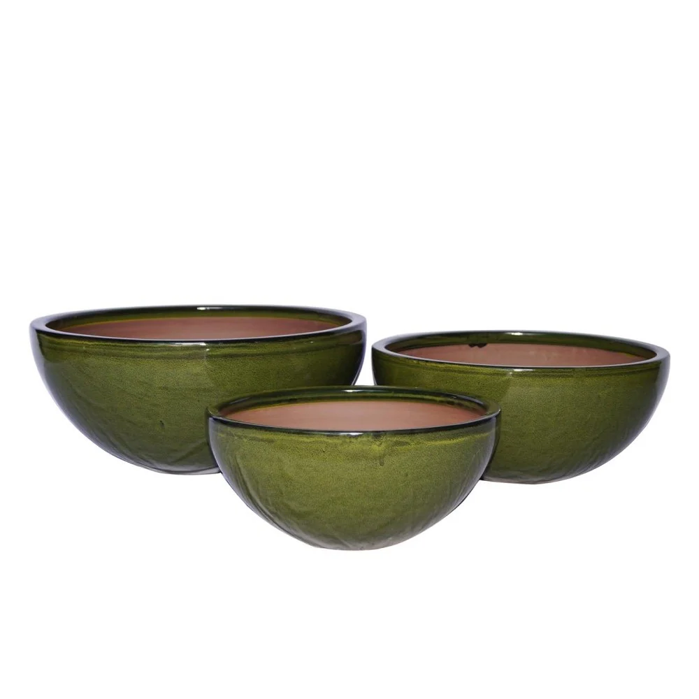LOW BOWL PLANTER GREEN Ø32H15