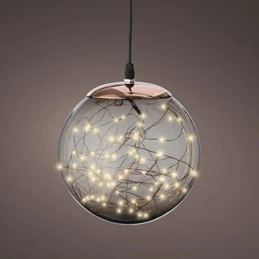 Micro LED ball gb plastic hanging steady outdoor smokey/classic warm dia20cm - Image 2
