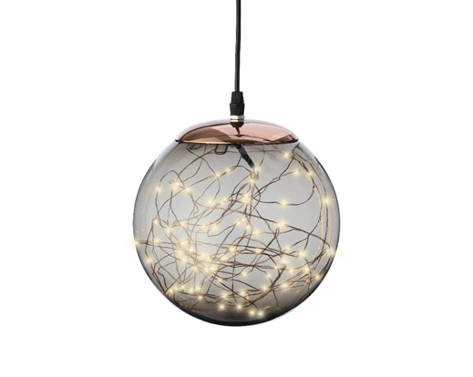 Micro LED ball gb plastic hanging steady outdoor smokey/classic warm dia30cm - Image 2