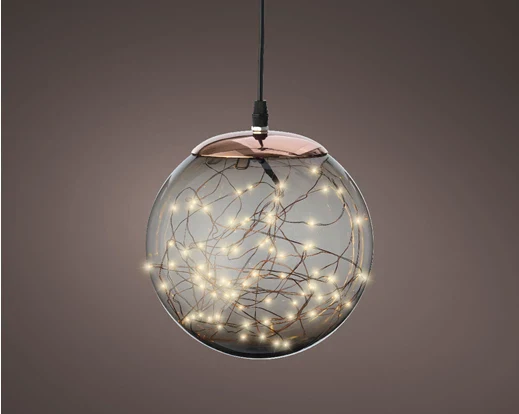 Micro LED ball gb plastic hanging steady outdoor smokey/classic warm dia30cm - Image 3