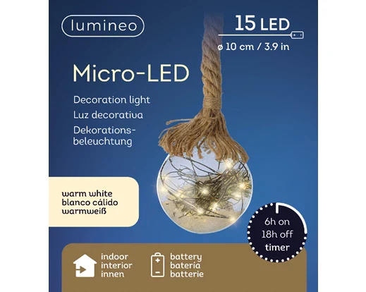 Micro LED ball steady BO indoor transparent/warm white D.10cm - Image 2