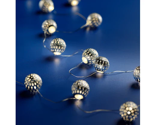 Micro LED deco string lights L110cm - silver/warm white
