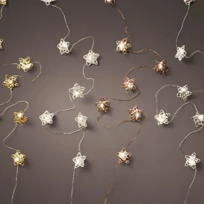 Micro LED deco string lights L190-H190cm - silver/warm white