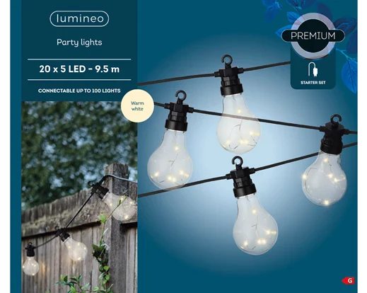 Micro LED partylight gb steady outdoor black/warm white dia6cm x L.950cm