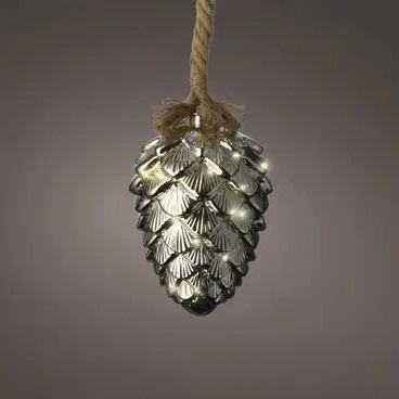 Micro LED pinecone steady BO indoor smokey/classic warm D.15cm x H.21cm