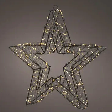 Micro LED star gb metal steady outdoor black/classic warm L.7cm x W.38cm x H.38cm