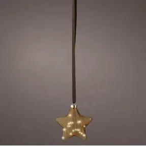Micro LED star steady BO indoor brown/warm white L.6.5cm x W.20cm x H.20cm